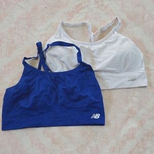 New Balance Blue and White Activewear Bras